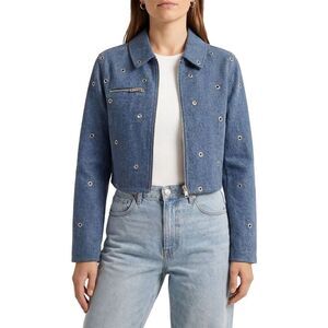 Avec Les Filles Womens  Crop Zip Front Jacket